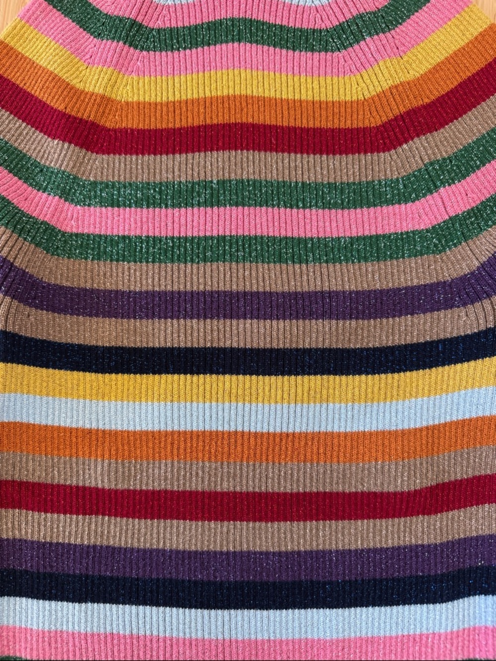 Boden Striped Multi-Color Ribbed Turtleneck Sweater - Picture 2 of 3